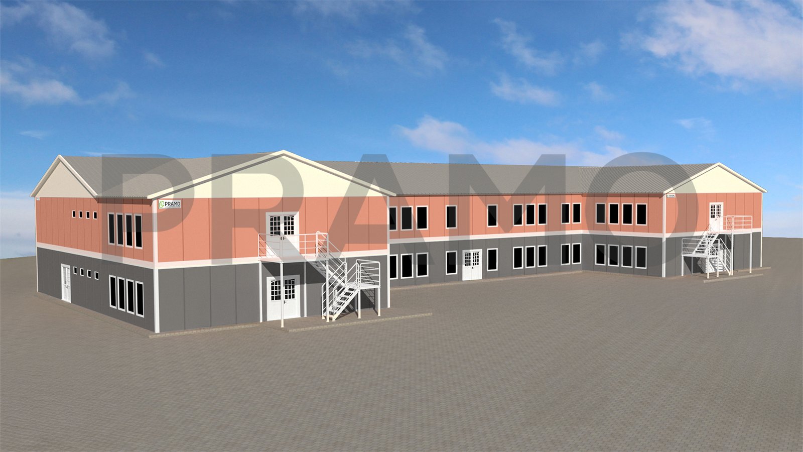 1630 M2 DOUBLE STOREY PREFABRICATED SCHOOL BUILDING