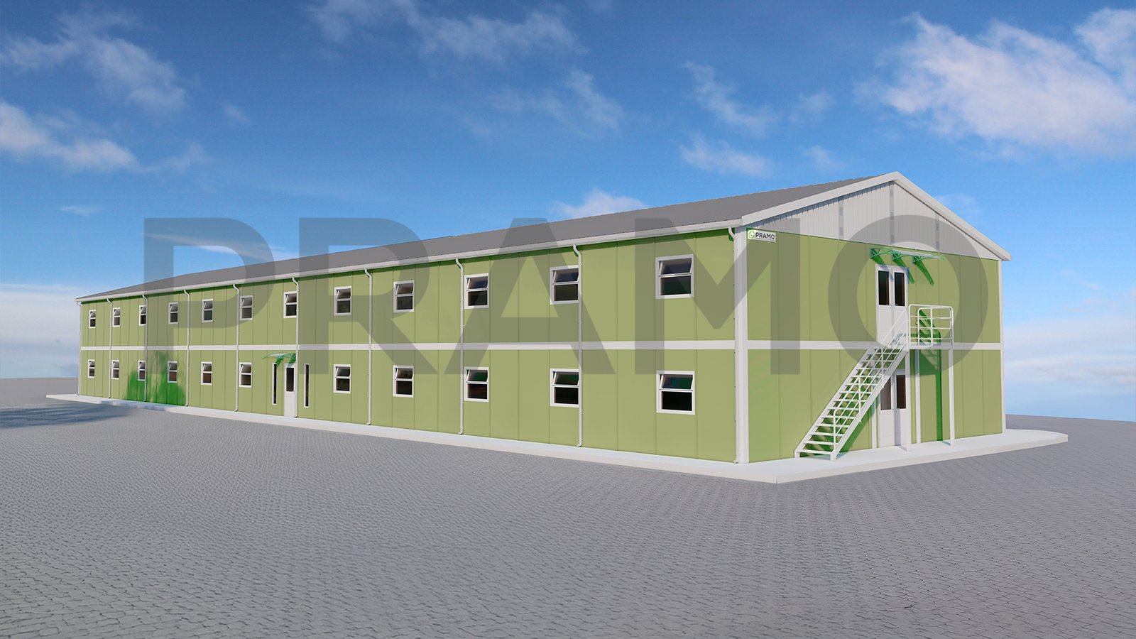 1154m²-Double Storey Prefabricated Officers' Dormitory