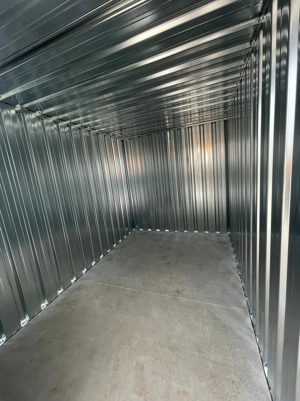 Steel storage container providing secure, weather-resistant, and durable cargo storage for industrial and commercial needs.